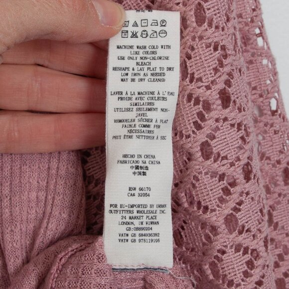 Free People Sweetest Thing Thermal Lace Long Sleeve Top Womens Size Medium - Picture 10 of 15